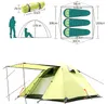 جديد بيع قبة نمط 3-شخص التخييم خيمة نفخ التخييم خيمة للتخييم في الهواء الطلق طبقة مزدوجة خيمة الأسرة للماء