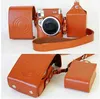 Zwart / Bruin PU Lederen Case Cover Set voor Fuji Fujifilm Instax Mini 90 Digital Camera Bag Case met riem