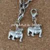 MIC 100 Pz Lega d'Argento Antico Simpatico Bulldog Charms Perline con Chiusura a Moschettone Bracciale con Ciondoli 13 x 31mm Gioielli Fai da Te A-225b264z