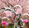 Bobo Transparent Clear Balloons with Feather Confetti 12/18 inch Stand Balloon Marriage Wedding Decro Helium Inflatable Balls Gifts Favor