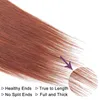 Brésilien Vierge Hair 3 Packles avec 4x4 Fermeture en dentelle 33 Auburn Couleur rouge Silky Ringor Human Fair Fackles avec fermeture PR4361702