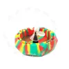 Diamond cut circle shape silicone ashtray Ash Holder Case, Colorful Pattern Home Office Tabletop Beautiful Decoration Craft
