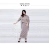 17Autumn And Winter Fashion Korean Women Sweater Knit Dress Slit Skirt Suit Two-Piece Cashmere Sweater Authentic