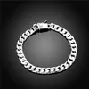 ship 8MM square buckle side brace 925 silver bracelet JSPB227 Beast gift men and women sterling silver plated Chain link bra2547