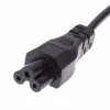 Högkvalitativ 1m EU 3 Prong 2 Pin AC Laptop nätkabeladapter kabel svart