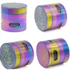 63mm Tobacco Grinder Iceblue 4 Layers Alloy Iceblue Rainbow Herb Grinder Maze Side Windows Smoke Grinders Smoking Filter HH7-1442