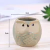 Cartoon Coruja-em forma de vaso de flores para plantas carnudas plantas de flores cerâmicas pequenas mini casa / jardim / decoração de escritório HH7-856