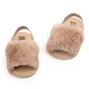 Infant Baby Girls Soft Sole Sandal Shoes Plush Slide Sandal Summer Toddler Sandal Princess Non-slip Crib Shoes