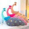 Renkli tavuskuşu peluş yastık büyük hayvanlar minderi bebek arkadaşlar için doğum günü hediyesi yaratıcı dekorasyon 28 inç 70 cm DY50267