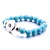 Pierre de lave faite à la main Imitation Perle Turquoise Perlé Snap Button Bracelet Fit 18mm Snaps Boutons Bijoux