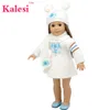 18 inchs Girl doll clothes sweater dress with hats and long scarf for child party gift toysDoll Clothes Accessories9793661