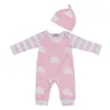 2018 New Fashion Bady Girl Clothing Cartoon Pink Peute Newborn Toddler JumpSuithat 2PCS女の女の子服幼児衣類Set6360426