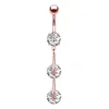 Crystal Flower Dangle Belly Button Rings Barbell Sexy Beach Surgical Steel Belly Piercing Navel Piercing