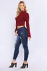 Verkoop dames jeans slanke lift De heupen potlood broek gescheurd met gaten dame 2 kleuren plus size