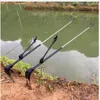 フィッシュロッドスタンドブラケット角度調節可能な釣り竿ホルダー1.7M 2.1M伸縮式漁具ハンドロッドホルダー