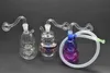 Glass Bong Water Pipes inline Perc Recycler bubbler 10mm Joint Hookah Mini Bongs with Hose and bowl mouth filter glass oil burner pipe
