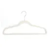 Wholesales 10pcs 45 0.5 24.5 Plastic Flocking Clothes Hangers Ivory White Hangers & Racks Clothing Racks