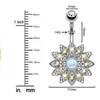 Fashion Dangle Bars Navel & Bell Button Rings Crystal Sun Flower Body Jewelry Navel Piercing Rings Wholesale