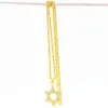 Hip Hop Men's Six-Star Pendant Necklace Gold Color Micro Pave Iced Out Cz Stones Star of David Pendant Halsband Gift