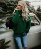 2018 Femmes Vêtements De Mode Pulls À Col Roulé Vert Gingembre Pull À Col Haut Split Ourlet Chandails Livraison Gratuite