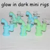 Popular Silicon Rigs Silicone Hookah Bongs Glow in dark silicon oil dab rigs with 14.4mm male joint glass bowl silicone nectar