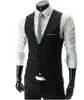 Gilet da uomo Gilet tinta unita con tasche Giacca da lavoro formale Gilet da uomo Slim Gilet Homme per stile business XN