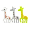 Ny giraff teether silikon tuggning hänge sika hjort teething leksak baby sensory chew ammande halsband bpa gratis säkert spädbarn tänder