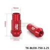 Tanskyturbo - Blox Gesmede 7075 Aluminium Lug Nuts P 1.5, L: 50mm blauw, rood, paars, goud, zwart, zilver, groen TK-BLOX-750-1.5