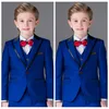 Royal Blue Boys Suits for Wedding Celebration Formal Costume for Kids Children's Peax Reving Tuxedos (jas + broek + vest) 3 stuk