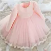 1 Jahr Geburtstag Kleinkind Mädchen Taufe Kleid Neugeborenes Baby Prinzessin Vestido Kinder Geschenk Spitze Säuglings Taufkleid Tragen Kleider 2 T