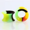 Colorful Silicone Gauges Plugs For Body Art Double Flared Flexible Tunnels Ear Skin Stretcher Kit Unisex Piercing Jewelry