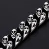 KB80115-BD 8.66 ''15mm noir pur acier inoxydable squelette crâne lien chaîne Bracelet cadeaux de vacances pour les cadeaux de famille