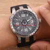 43mmMen Watches Skeleton Grey dial Asia movement Rubber Strap Bands Automatic Mens Watch Wristwatches