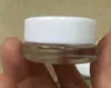 2018 Best verkopende 5G glazen pot stash container mini kleine fles 5 ml met wit deksel 42.5mm wax cosmetische crème container aangepaste logo