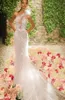 Elihav Sasson Mermaid Wedding Dresses Hollow Back Lace Appliques Sweep Train Illusion Boho Bridal Dress Slim Fit Plus Size Wedding Gowns