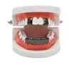 Hip Hop Plaqué Or Bouche Grillz Ensemble 2 pièces Simple Haut 6 Dents Bas Grill Ensemble Whole310972742522603685