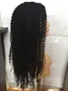 824inch Kinky Kıvrımlı İnsan Saç Peru Virgin Saç Orta Sol Siyah Kadınlar İçin Parça Dantel Peruk 1 1B 2 4 Doğal Renk