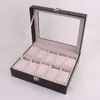 10/12 Slot Watch Box Orologi universali Vetrina Top in vetro Carica orologi Scatola portaoggetti per gioielli Organizer per orologi da polso2145