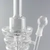 Spiral Percolator Recycler Glass Hookah Bong - 11 cali - 14 mm męski staw - zawiera szklaną miskę