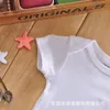 Wholesale Solid Color White Baby Bodysuit Short Sleeve Newborn Baby Onesie 3-24M 30Pcs/Lot Free Shipping