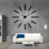 Frameless DIY Wall Clock 3D Mirror Wall Clock Large Mute Stickers for Living Room Bedroom Home Decorations Big Time