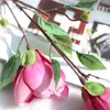 Künstliche Magnolienblüten, hochwertige Einzelseiden-Fake-Blume für Heimdekoration, Hotel, Wohnzimmer, Büro, Tischdekoration, 42 cm