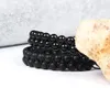 Armband Homme Double Pärled 6mm Matte Agate Black Onyx Natural Stone Pärlor Macrame Friendship Armband Trevlig present Toppkvalitet3376