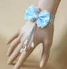 Quente novo europeu e americano popular lago azul bowknot soltar pérola pulseira cinto refere-se à moda clássica elegante