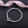 Beautiful Women CZ Pave Clasp Bracelet with LOGO Engraved In 925 Sterling Silver for Women Pandora Bracelets Bangle Wedding Gift