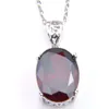 Wholesale 3Pcs/Set Luckyshine Lady Weddings Jewelry Sets Red Garnet 925 Sterling Silver Necklace Pendants Earrings Ring Zircon Xmas Gifts