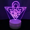 Yu Gi Oh Duel Monsters 3D Night Lights Millennium Puzzle Visual Illusion LED Changing Novelty Desk Lamp1899