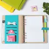 Macaron Leather School Student Spiral Notebook Stationery, Fint Office Personlig Binder Daglig Weekly Planner AgenDa Organizer A5