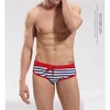 Quick Dry Boxer Swim Trunks Men Stripe Sexy Briefs Swimming Shorts Summer Beachwear Pool Maillot De Bain Swimsuit