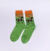 Novelty Famous Oil Painting Art Socks Women Men Street Graffiti Van Gogh Mona Lisa Long Sock summer Autumn Cotton socks hiphop socks